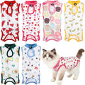 6 Pack Recovery Suit for Cats, Breathable Female and Male Onesie Cat Recovery Suit E Collar Alternative Pajama for After Surgery Spay Abdominal Skin Anti Licking(Medium)