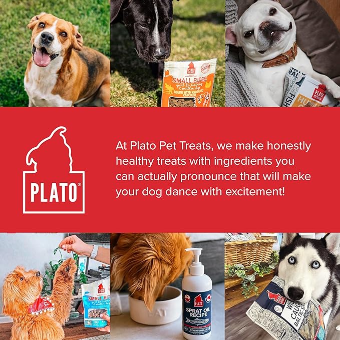 Plato Pet Treats Small Bites - Air-Dried Training Treats for Dogs - Supports Healthy Digestion - Limited Ingredients - Lamb 6oz