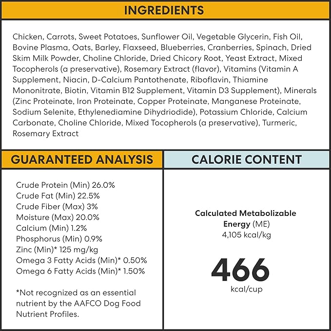 The Pets Table Small Batch Air Dried Dog Food for Dogs Large, Medium and Small | Puppy Dog Food, Adult Dog Food, Senior Dog Food | Chicken & Sweet Potato 4.5 lbs / 72 oz Bag