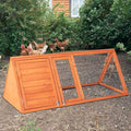 50" Outdoor Triangular Wooden Bunny Rabbit Hutch/Guinea Pig House with Run,Indoor Outdoor Bunny Cage Rabbit House, Guinea Pig Hutch, Pet House for Small Animals