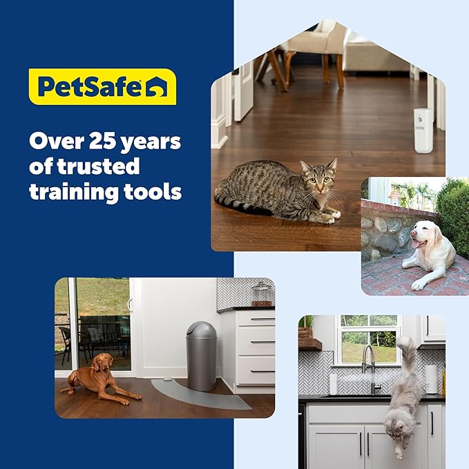PetSafe SSSCAT Automatic Spray Pet Deterrent - Contactless Behavior Correction - Motion Sensor Air Burst - Odorless - Non-Staining - Versatile Placement Spray - Pack of 3 Refill Cans