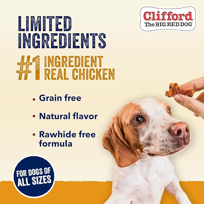 Clifford The Big Red Dog Soft Training Treats for Puppies and Dogs – Healthy, High Protein, Grain Free, Soft Puppy Treats for Small Dogs and Large – Real Chicken Mini Bites – 5oz