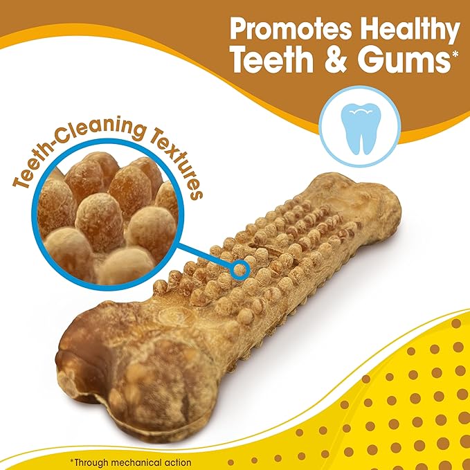 Nylabone Nubz Natural Dog Chews, Peanut Butter Flavor Treats for Large Dogs, Long Lasting Dog Chew Bones Made in the USA, Rawhide Free, for Dogs Over 30 lbs. (18 Count)