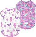 Fitwarm 2 Pack Mermaid & Scale UPF 50+ UV Sun Protection Dog Shirt, Lightweight Cooling Vest, Quick Dry Summer Clothes for Small Dogs Girl, Pet Outfit, Purple, Pink, White, XS