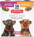 Hill's Science Diet Small & Mini, Adult 1-6, Small & Mini Breeds Premium Nutrition, Wet Dog Food, Variety Pack: Chicken & Vegetables; Salmon & Vegetables Stew, 3.5 oz Tray Variety Pack, Case of 12