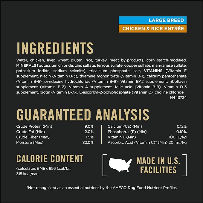 Purina Pro Plan Specialized Large Breed Chicken and Rice and Beef and Rice in Gravy 12ct High Protein Wet Dog Food Variety Pack - (Pack of 12) 13 oz. Cans