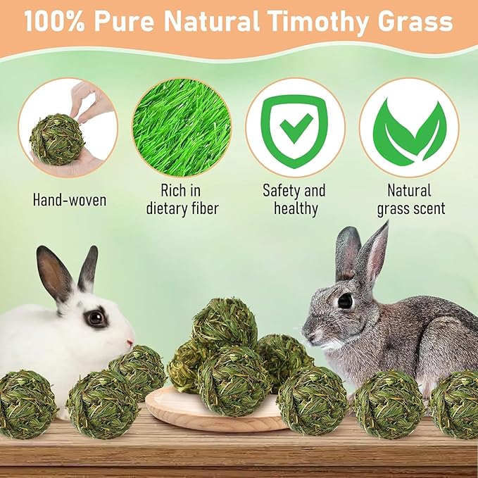 Hamiledyi Bunny Chew Toys Rabbit Rattan Grass Scratcher Climbing Tree Fun Tree Carrot Play Toys for Small Animal Guinea Pig Tooth Cleaning Hamiledyi 10 Pcs Rabbit Chew Ball Timothy Grass Ball