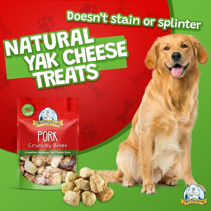 Yeti Pork Crunchy Bites Yak Cheese Dog Treats, 4 Oz