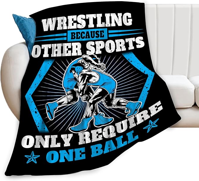 banonaty Wrestling Gifts, Wrestling Throw Blanket, Stuff for Men Women Boys Girls Lover Adult Cozy Fleece Flannel Bedding Decor Plush for Couch Sofa Bed 40"X50"