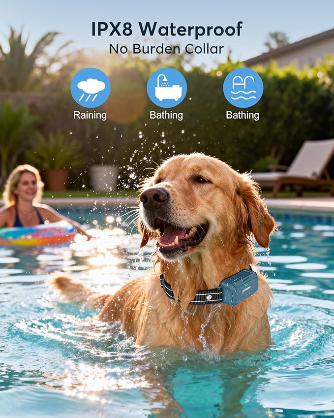 Jugbow Dog Shock Collar - 4200FT Dog Training Collar with Remote, IPX7 Waterproof Electric Collar with 4 Training Modes, Security Lock, Rechargeable e-Collar for Dogs 10-120lbs (Blue 2 Pack)
