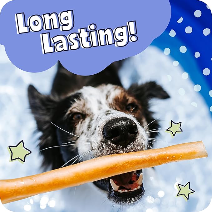 Pawstruck Natural Large 10-13” Beef Collagen Braids for Dogs – Long-Lasting Rawhide & Bully Stick Alternative, with Chondroitin & Glucosamine – 3 Pack