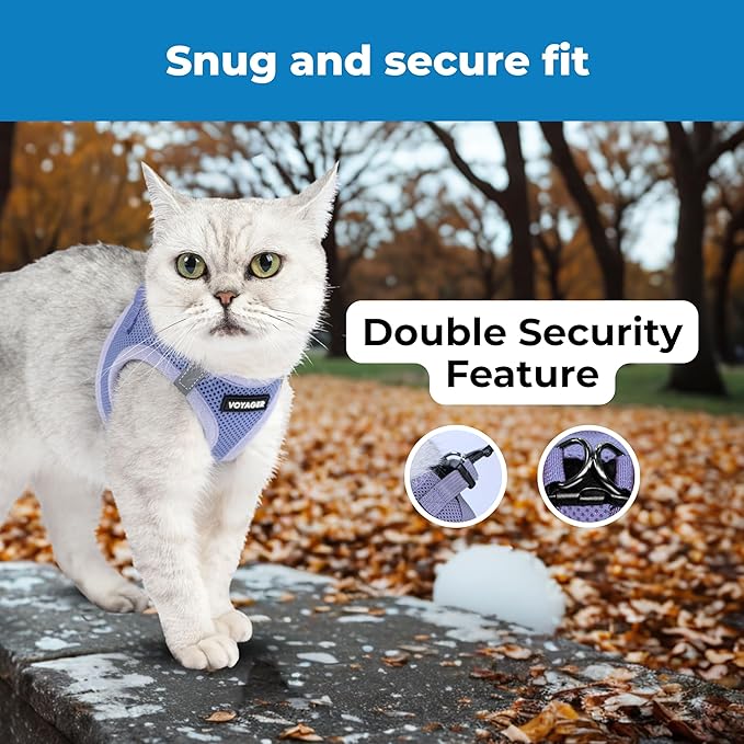Voyager Step-in Pet Harness - All Weather Mesh, Adjustable Step in Harness for Cats and Dogs by Best Pet Supplies - 307 Set Lavender, XXXS