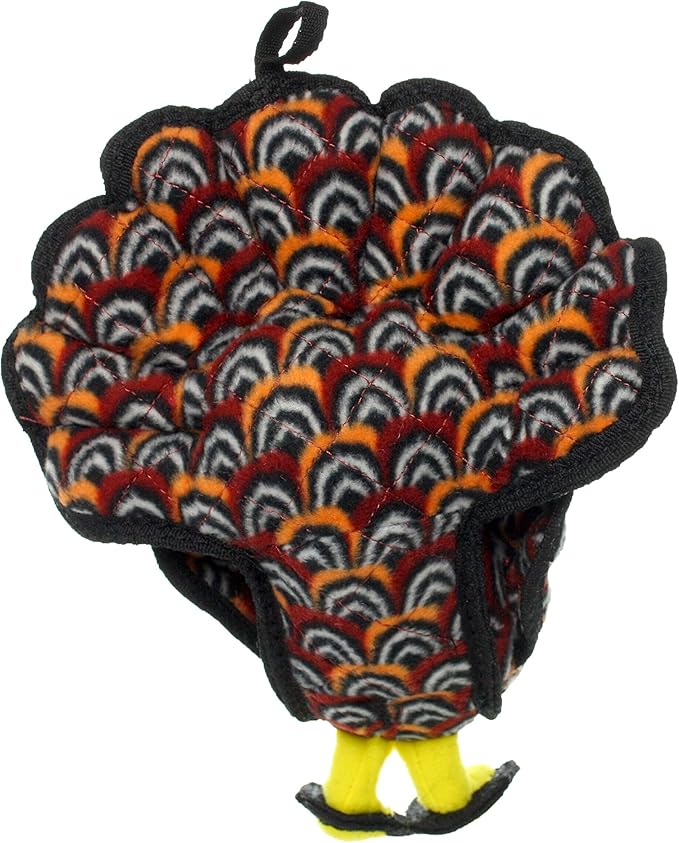 TUFFY - World's Tuffest Soft Dog Toy -Barnyard- Multiple Layers. Made Durable, Strong & Tough. Interactive Play (Tug, Toss & Fetch). Machine Washable & Floats. (Turkey, Jr 2 Pack)