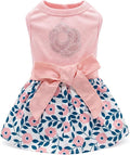 Parisian Pet Cherry Blossom Dog Dress - Elegant Floral Clothes for Small Dogs Girl - Stylish Pink Dog Outfit - Lightweight and Soft Puppy Clothes - Formal Pet Apparel - Designer Dresses for Dogs