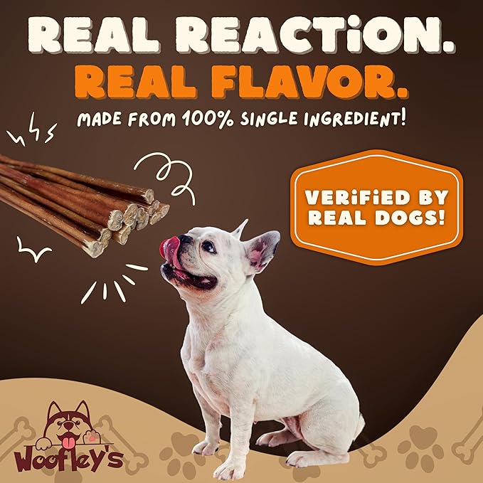 Woofley's 6 Inch Bully Sticks for Small Dogs - 100 Count - Safe, Easily Digestible Dog Chews