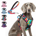 BEAUTYZOO No Pull Dog Harness Large, Adjustable Dog Harness and Leash Set -Easy Wearing with 3 Buckles/Control Handle,No Choke Soft Padded Reflective Pet Vest for Training Walking Hiking, XL