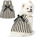 Striped Cat Dog Dress Clothes for Small Dogs with Bow Cute Sleeveless Girl Puppy Princess Dress Soft Breathable Small Dog Clothes Outfit Cat Outfits Apparel for Spring Summer