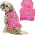Parisian Pet Step in Dog Harness - 100% Mesh Fabric Pink Girl Dog Harnesses - Soft Fully Padded, No Pull Dog Vest Harness Dress - Puppy Harness - Dog Harness Medium Sized Dog - M