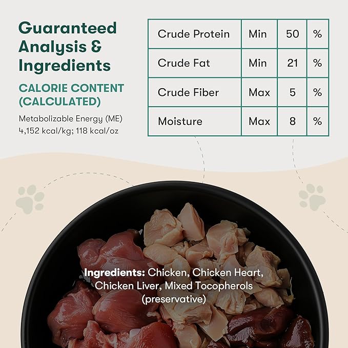 Jinx Chicken Dog Food Topper, Flavor Boosting Meal Topper with Freeze-Dried, Cage-Free Chicken, No Fillers, for All Lifestages, 3oz, 6 Pack