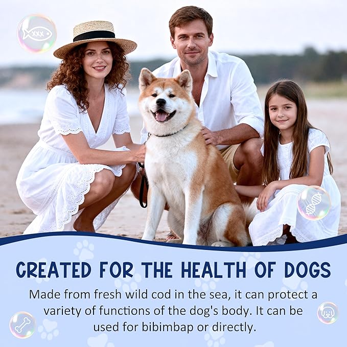 Natural Cod Skins for Dogs - Single Ingredient Dog Treats, Grain Free & Hypoallergenic - Dental Chews for Teeth Cleaning & Fresh Breath - Rich in Omega-3 for Skin & Coat Health (Cube 2.8 oz)