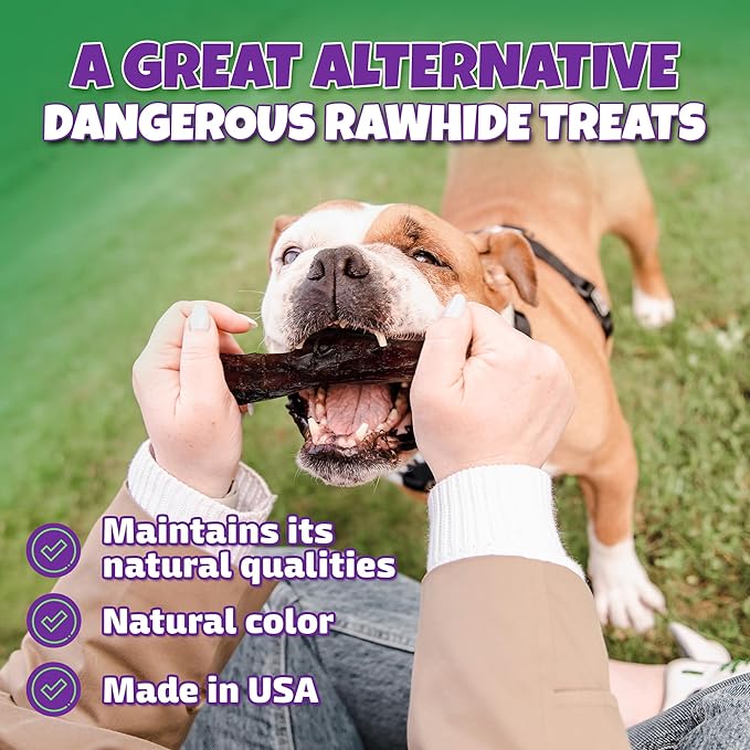 Bully Sticks for Dogs Sourced & Made in USA, All-Natural Taste, Shape, & Color, 6 inch Pizzle Sticks, Bully Bones for Small and Medium Dogs, Includes 12 to 14 Rawhide-Free Treats Per Bag, 8oz