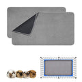 Guinea Pig Cage Liner, 2 Pack - Washable, Reusable, Leakproof Fleece Bedding Pads for Small Animals with Anti-Slip Bottom - for 15''x29'' Area, Gray