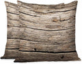 Square Cushion Cases Rustic Nostalgic Old Wooden Planks Texture Pack of 2,Throw Pillow Case Decorative for Bedroom Living Room Couch 18X18 Inch