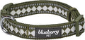 Blueberry Pet 3 Colors 3M Reflective Jacquard Neoprene Padded Adjustable Dog Collar, Olive