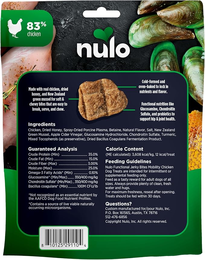 Nulo Functional Jerky Mobility Chicken Dog Treats 5 OZ Bag