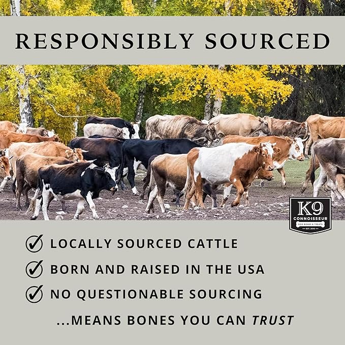 K9 Connoisseur Dog Bones Made in USA for Large Breed Aggressive Chewers All Natural Long Lasting Meaty Mammoth Marrow Filled Bone Chew Treat Best for Dogs Over 50 Pounds (8 Pack)