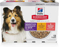 Hill's Science Diet Adult Sensitive Stomach & Skin Wet Dog Food Variety Pack, Chicken & Vegetable, Salmon & Vegetable, 12.8 oz. Cans, 12-Pack