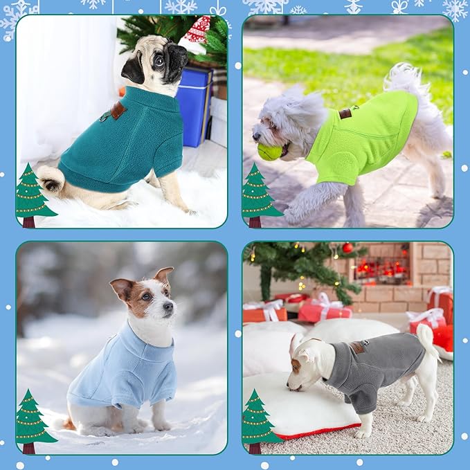 5 Pcs Fleece Dogs Sweaters for Small Medium Large Puppy Cat Pet Winter Soft Warm Pullover Jumper Turtleneck Sweatshirt Clothes Apparel Outfit (M)