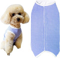 Dog’s Recovery Suit Post Surgery Shirt for Puppy, Wound Protective Clothes for Little Animals(Blue White Plaid-l)