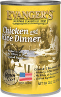 Evanger's Heritage Classic Chicken & Rice Dinner – 12 Count, 20.2 oz Each – Wet Dog Food with Chicken and Rice – Gluten-Free Loaf Style Meal – Complete and Balanced for All Life Stages