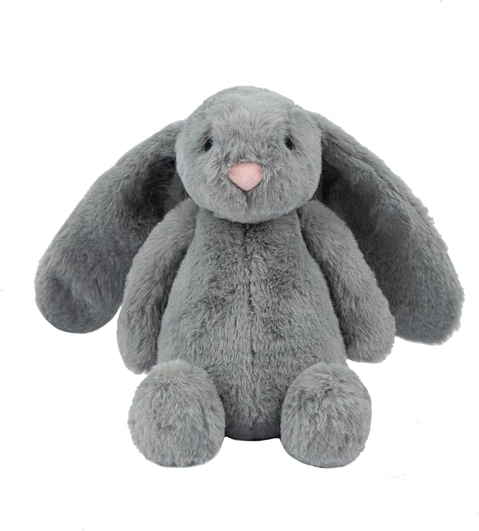 Best Pet Supplies Interactive Squeaky Dog Chew Toy, Ideal Dog Toys for Chewers, Small, Medium & Large Dogs, and Fetch Lovers - Bunny (Gray), Large