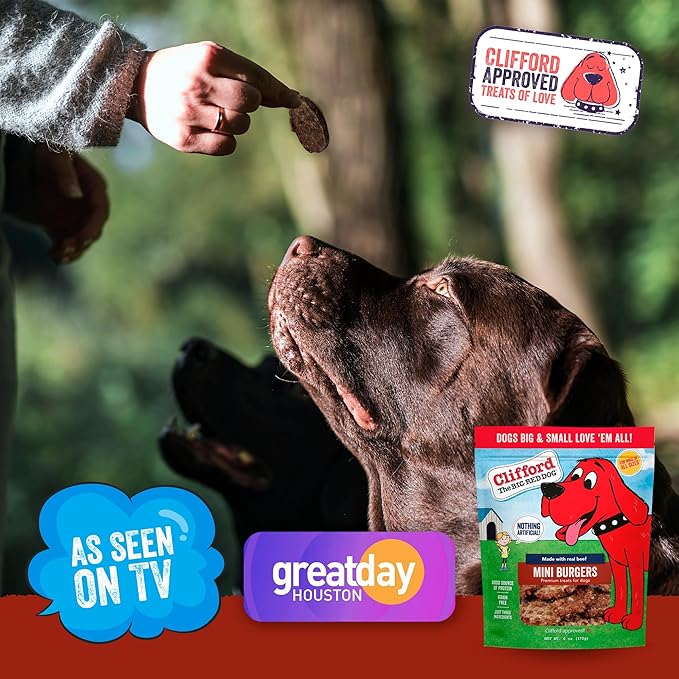 Clifford The Big Red Dog Soft Training Treats for Puppies and Dogs – Healthy, High Protein, Grain Free, Soft Puppy Treats for Small Dogs and Large – Real Chicken Sausage – 6oz