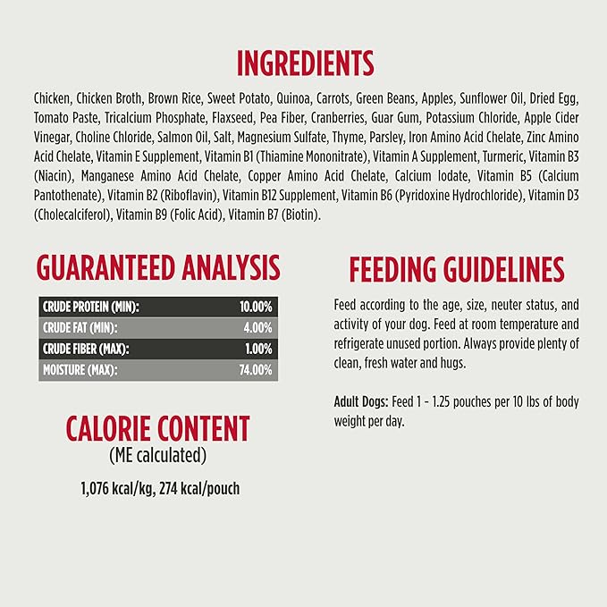 Nulo Gently-Cooked Meals Complete and Balanced Adult Wet Dog Food, Chicken & Quinoa, 9 Ounce, 8 Count