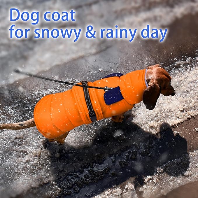 MIGOHI Thermal Large Dog Fleece Jacket - Rainproof Coat for Large Dogs, Thick Dog Winter Coat,Snow Jacket for Dogs Windproof for Hunting Camping,Windy Chilly Days,Doberman,Great Dane,3XL,Orange