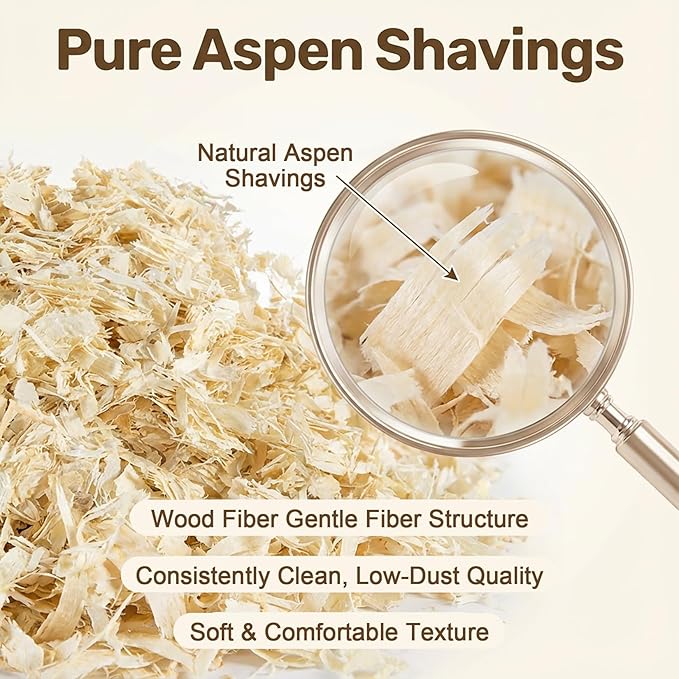 31OZ Sukh Chicken coop Bedding - Aspen shavings Animal Bedding as Chicken Supplies for Chicken House Bedding winterizing Nesting for Small pet Guinea Pig Rabbit Chinchilla Bird Gerbil Odor Control