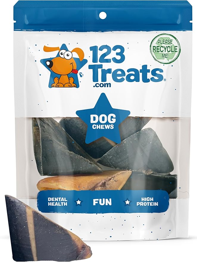 123 Treats | Cow Hooves for Dogs | 100% Natural Long Lasting Hoof Dental Dog Thick Chews, Perfect as Hooves for Dogs to chew. Made from Free Range, Grass Fed Cattle with NO Additives - (10 Count)