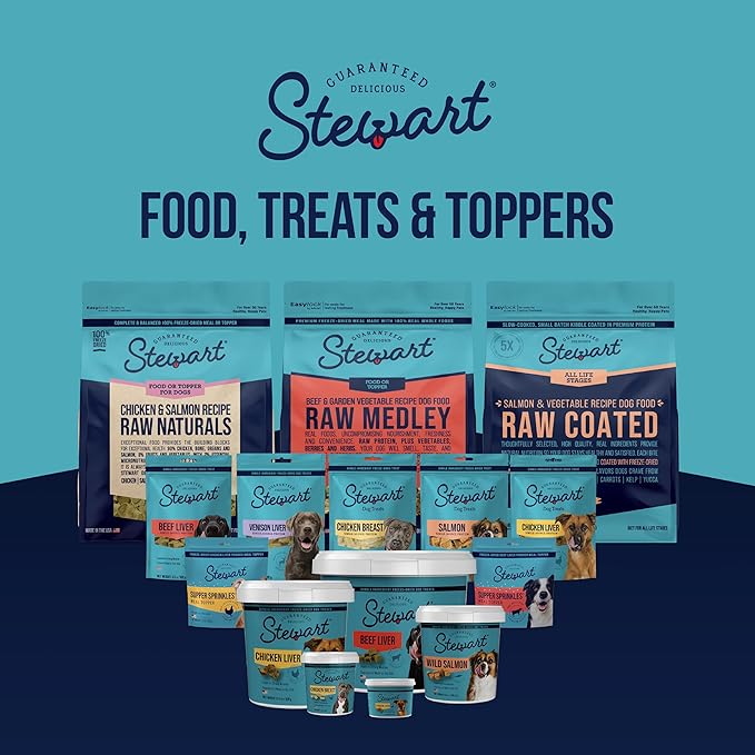 Stewart 100% Chicken Liver Dog Treats, 3 oz Tub, ~55 Pieces, Freeze Dried Raw, Single Ingredient, 60% Protein Training Treats or Meal Topper, Grain Free, Gluten Free