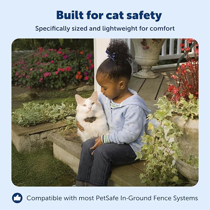 PetSafe In-Ground Fence Receiver Collar for Cats - Waterproof & Battery-Operated Adjustable Invisible Perimeter Training Collar - for Cats Older Than 6 Months, Weighing Over 6 lbs