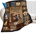 banonaty Boxer Dog Throw Blanket Cozy Fleece Flannel Bedding Boxer Dog Gifts for Women Men Boys Girls Lovers Adults Lovers Stuff Plush for Couch Sofa Bed Decor 40"X50"