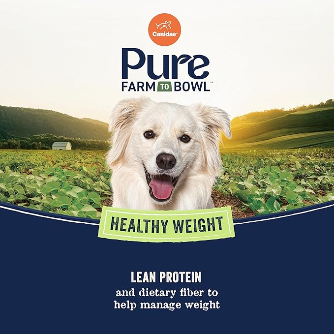 Canidae Pure Farm to Bowl Free-Range Chicken & Pea, Healthy Weight, Grain-Free Dry Dog Food, Adult, 12lb