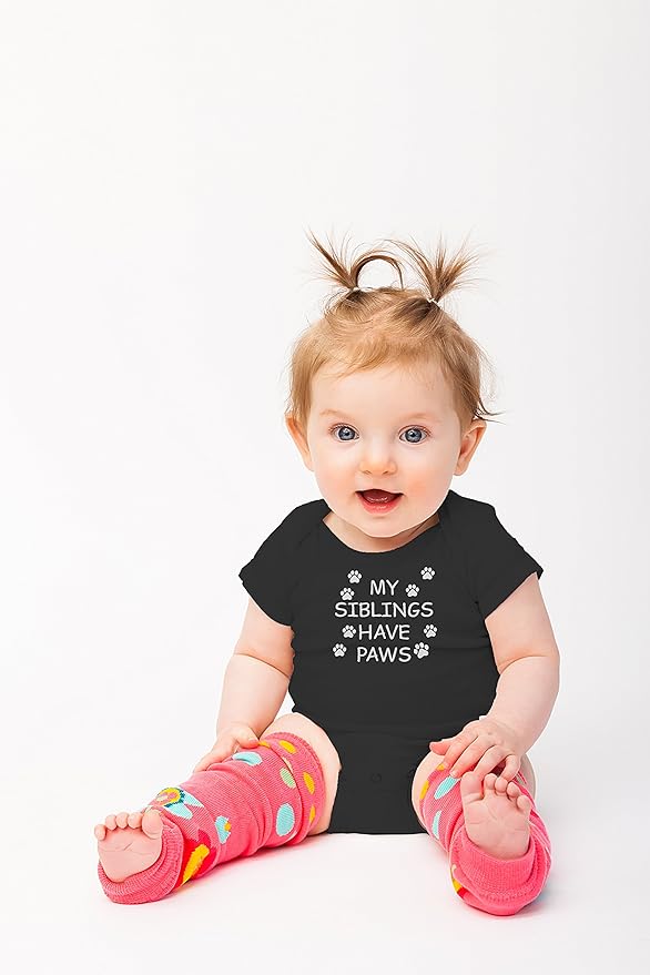 My Sibling have Paws - Funny Baby Essentials Bodysuit - Cute Newborn Outfit Boy Girls Clothes