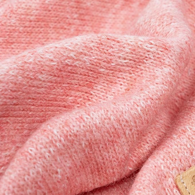 Fitwarm Knitted Dog Hoodie Sweater, Winter Clothes for Small Dogs Boy Girl, Lightweight Pet Sweatshirt, Heather Pink, Medium