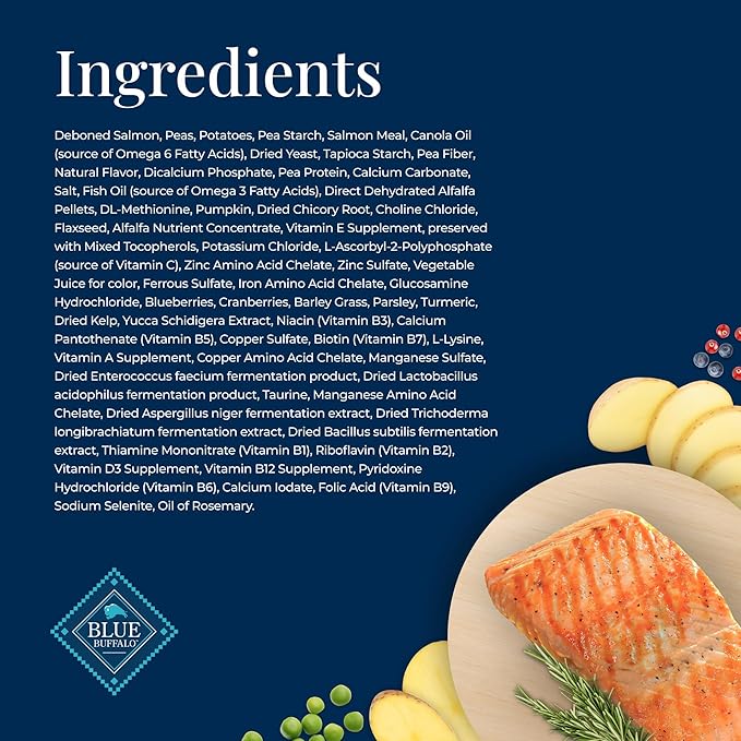 Blue Buffalo Basics Grain-Free Dry Dog Food for Adult Dogs, Limited Ingredient Diet, Salmon Recipe, 11-lb Bag