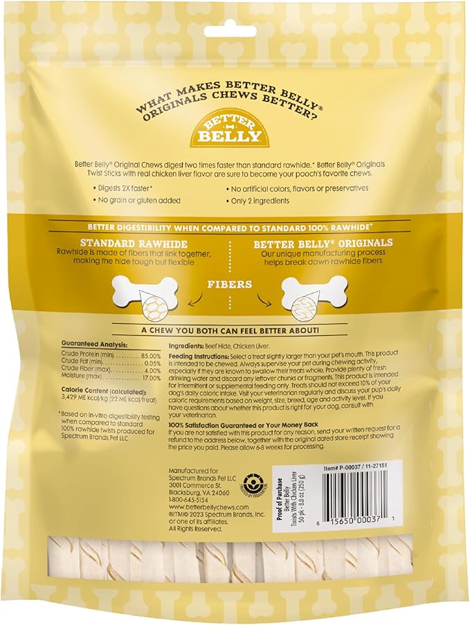 Better Belly Twists Chicken Liver, 50 ct, 8.8 oz