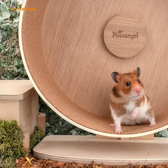 Niteangel Replacement Cork Running Track - Fits for Wooden Hamster Wheel Series | Acrylic Hamster Exercise Wheel w/Cork Track | Dark Cloud Hamster Wheel Series (Wooden Series, Large)