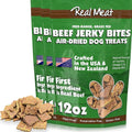 TRMC Real Meat Dog Treats - Three 12oz Bag of Bite-Sized Air-Dried Beef Jerky for Dogs - Grain-Free Jerky Pet Treats with 95% Free-Range, Grass Fed Beef - All-Natural High Protein Treats